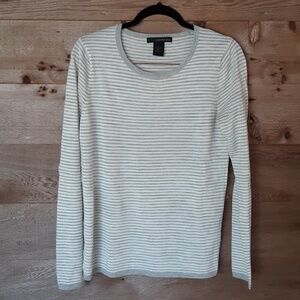 Gray and White Striped CK Jean's Sweater Size Medium